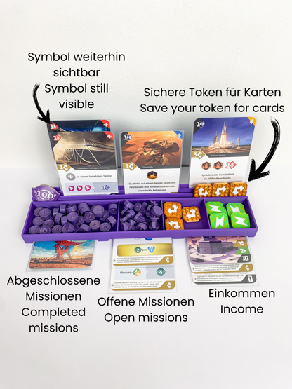 4x SETI Token und Kartenhalter - Token & Card Holder