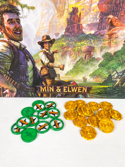 Arnak 3D Token - Münzen und Kompasse