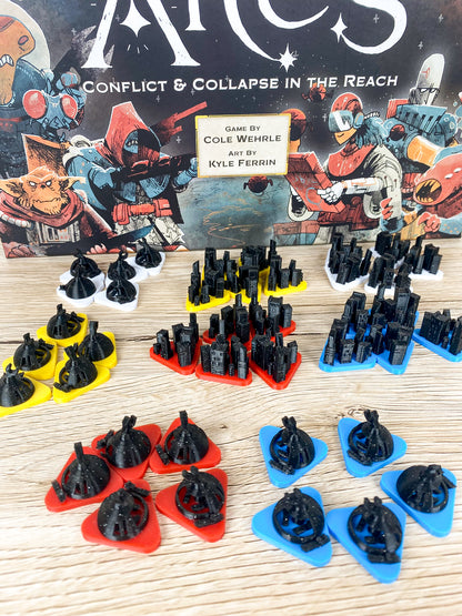 Arcs 3D Token Städte & Raumhäfen