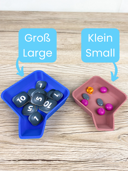 Stapelbare Token Trays mit Trichter